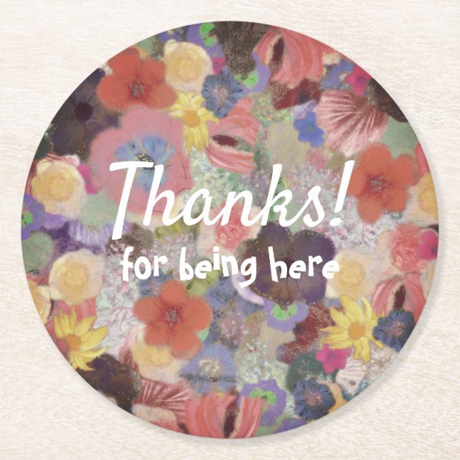 Vintage Round Paper Coaster (Front)