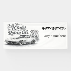Vintage Route 66 Customizable Banner