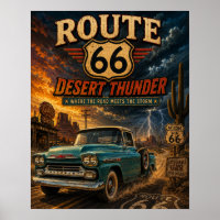 Vintage Route 66 Desert Thunder Retro Truck