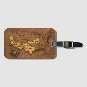 Vintage Route 66 Map 2026 Centennial Luggage Tag