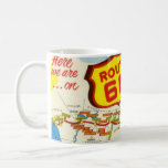 Vintage Route 66 Mug<br><div class="desc">A wonderful,  colourful vintage postcard for Route 66 repurposed!</div>
