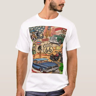 Vintage Route 66, nostalgic poster. T-Shirt