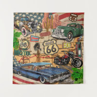 Vintage Route 66, nostalgic poster.