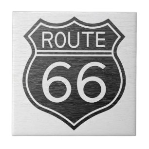 Vintage Route 66 Shield Ceramic Tile