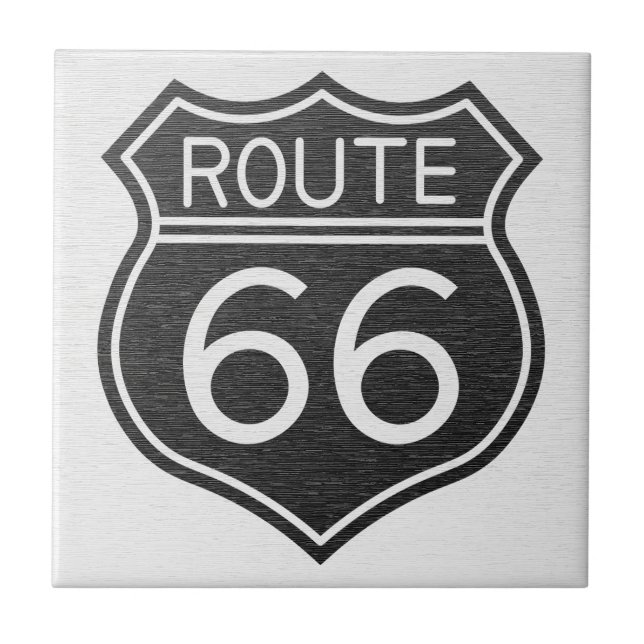 Vintage Route 66 Shield Ceramic Tile (Front)