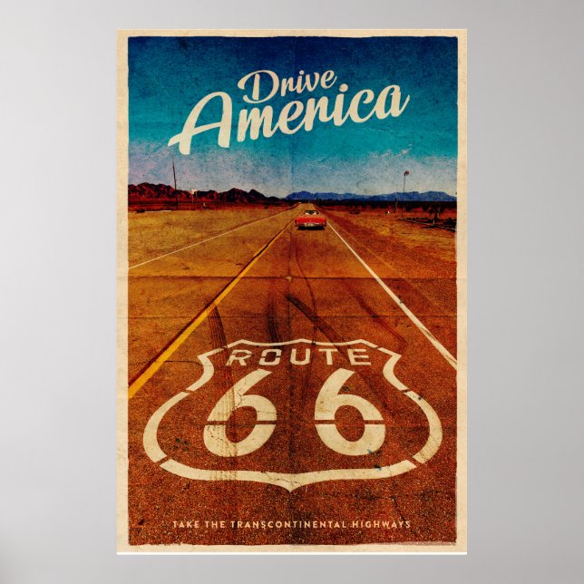 Vintage Route 66 Travel Poster (Front)