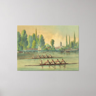 Vintage Rowers Crew Race Boat Race Canvas Print