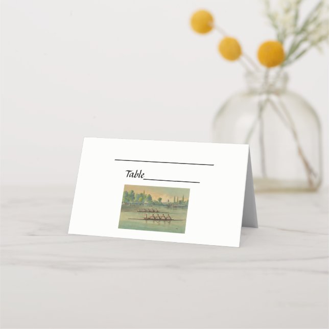 Vintage Rowers Crew Race Boat Race Place Card (Front)