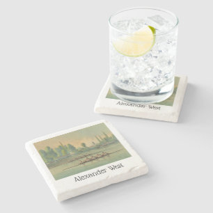 Vintage Rowers Crew Race Boat Race Stone Coaster