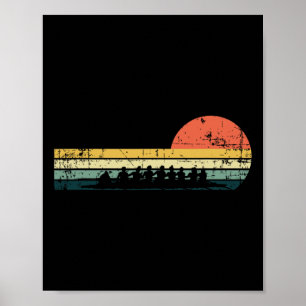 Vintage Rowing Crew Funny Rower Boating Team Gift  Poster