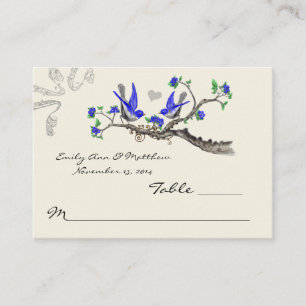 Vintage Royal Blue and Grey Table Place Cards