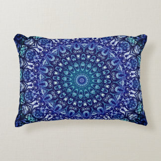 Vintage Royal Blue Floral Damask  Accent Pillow
