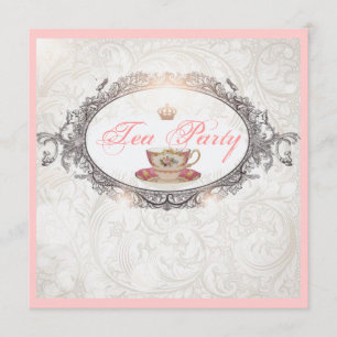 Vintage Royal Bridal Shower Tea Party Invitation