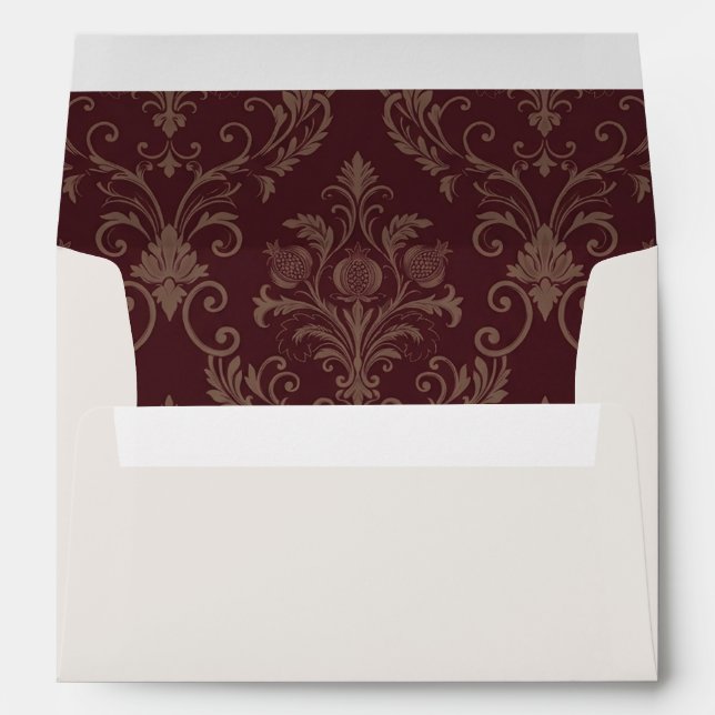 Vintage Royal Burgundy Wedding Envelope (Back (Bottom))