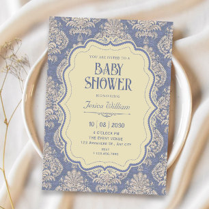 Vintage royal chinoiserie baby shower invitation