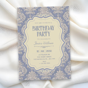 Vintage royal chinoiserie birthday invitation