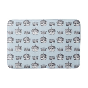 Vintage Royal Crown Drawings Pattern Bath Mat
