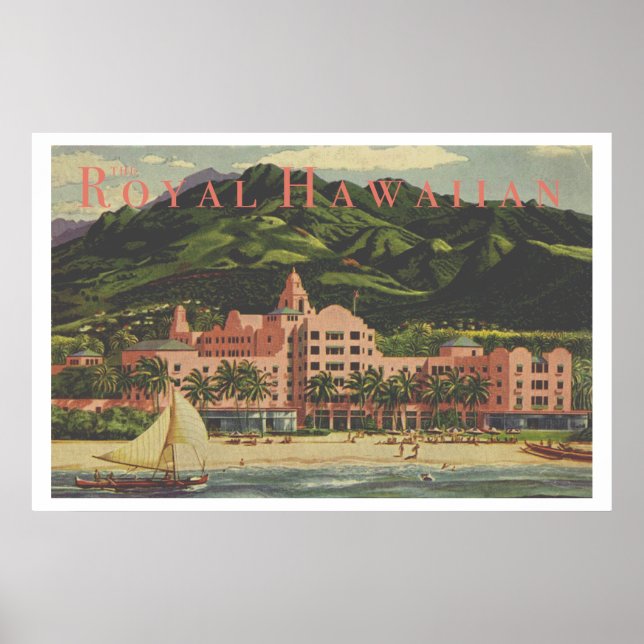 Vintage Royal Hawaiian Heavyweight Travel Poster (Front)
