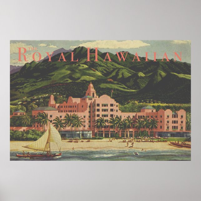 Vintage Royal Hawaiian Travel Poster (Front)