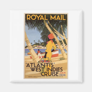 Vintage Royal Main Atlantis West Indies Cruise Jan Magnet