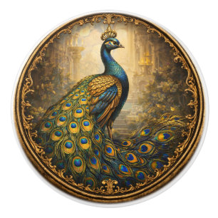 Vintage Royal Peacock Cabinet/Drawer Knob