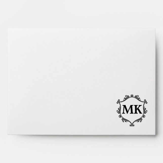 Vintage royal shield personalized name monogram  envelope (Front)