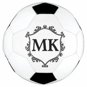 Vintage royal shield personalized name monogram soccer ball