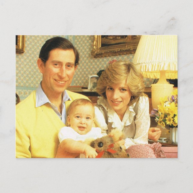 Vintage Royalty, Prince Charles, Diana, William Postcard (Front)