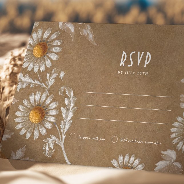 Vintage RSVP Card with Filigree Daisy Motif (Creator Uploaded)