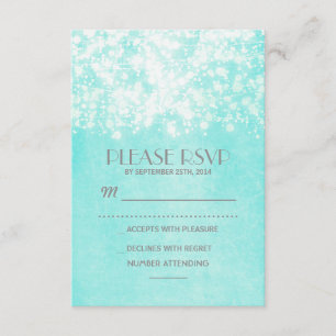 vintage RSVP - string lights - blue Card