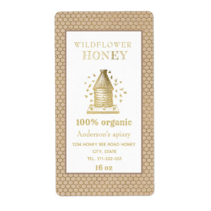 Vintage ruche d'or Kraft rustique kraft miel pot