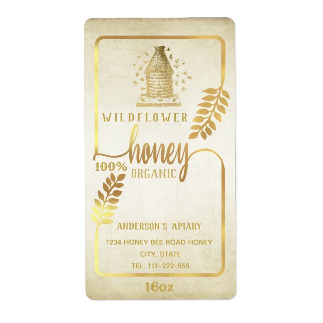 Vintage ruche d'or rustique miel (Devant)