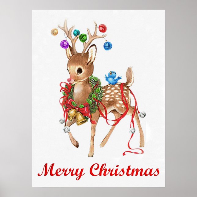 Vintage Rudolph Merry Christmas Poster (Front)