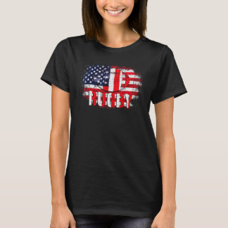 Vintage Rugby Ball With American Flag Sports Team T-Shirt