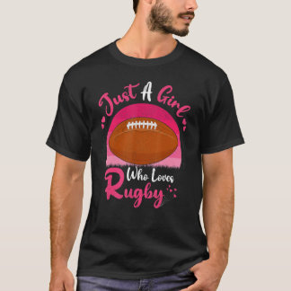 Vintage Rugby Sports  Just A Girl Who Loves Rugby T-Shirt