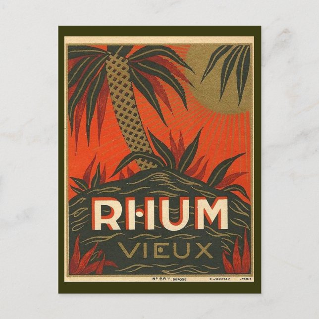 Vintage Rum Advertisement Postcard (Front)