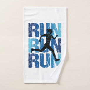 Vintage Runner Girl - Run Run Run Hand Towel