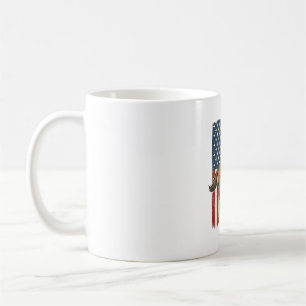 Vintage Running Horse Patriotic Flag Shirt Design_ Coffee Mug