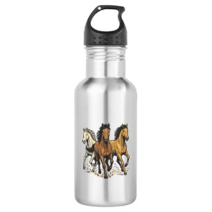 Vintage Running Horses Vector Art Design_1 532 Ml Water Bottle