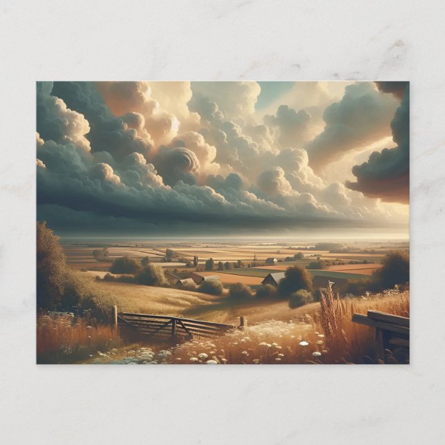 Vintage Rural Landscape Inspiration Postcard (Front)