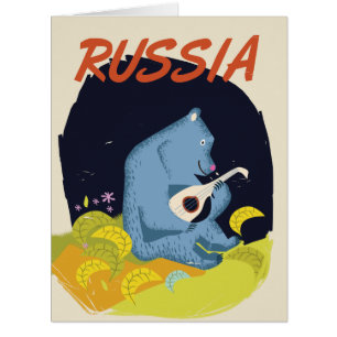 Vintage Russia Bear affiche de voyage