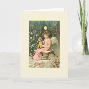 Vintage Russian Angel Christmas Card