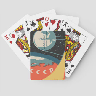 Vintage russian matchbox ads (CCCP rocket launch) Playing Cards