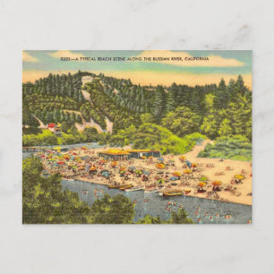 Vintage Russian River Bathing Beach Postcard