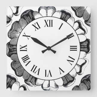 Vintage Russian Rose Motif Wall Clock