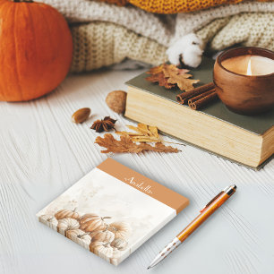Vintage Rust Brown watercolor pumpkins Post-it Notes