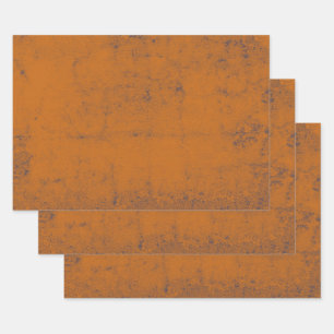 Vintage Rust Orange Decoupage Texture Pattern Wrapping Paper Sheet