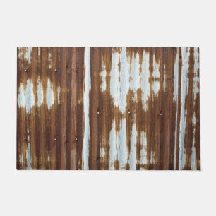 Vintage Rusted Corrugated Tin  Doormat
