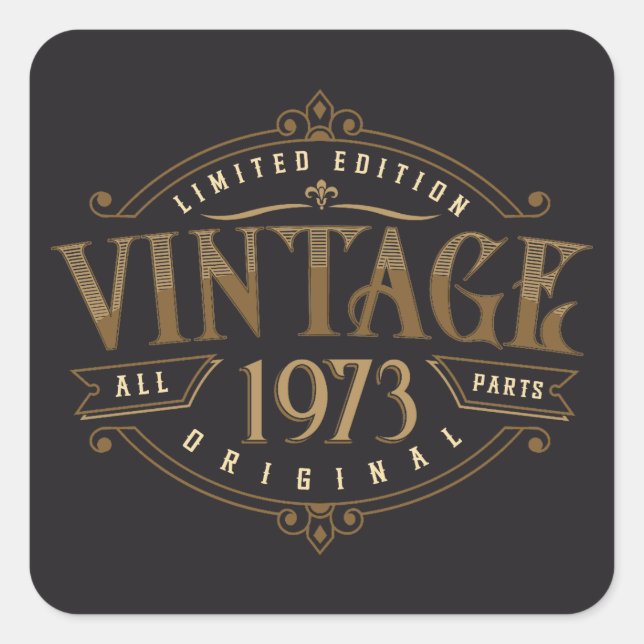 Vintage Rustic 1973  Square Sticker (Front)