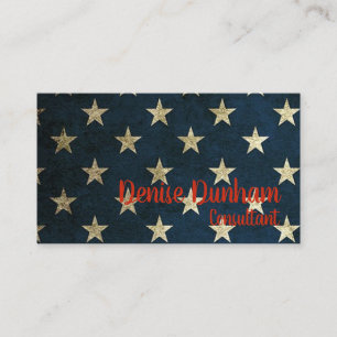 Vintage Rustic American Flag Business Cards
